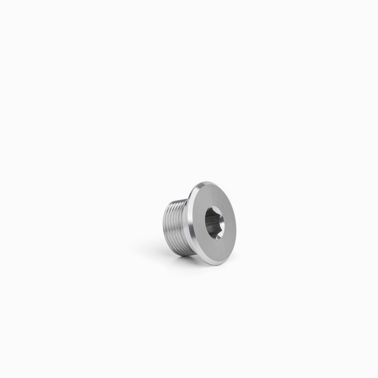 North Shore Billet Talon Pinion Cranks 0mm bolt in clear anodized silver on its side