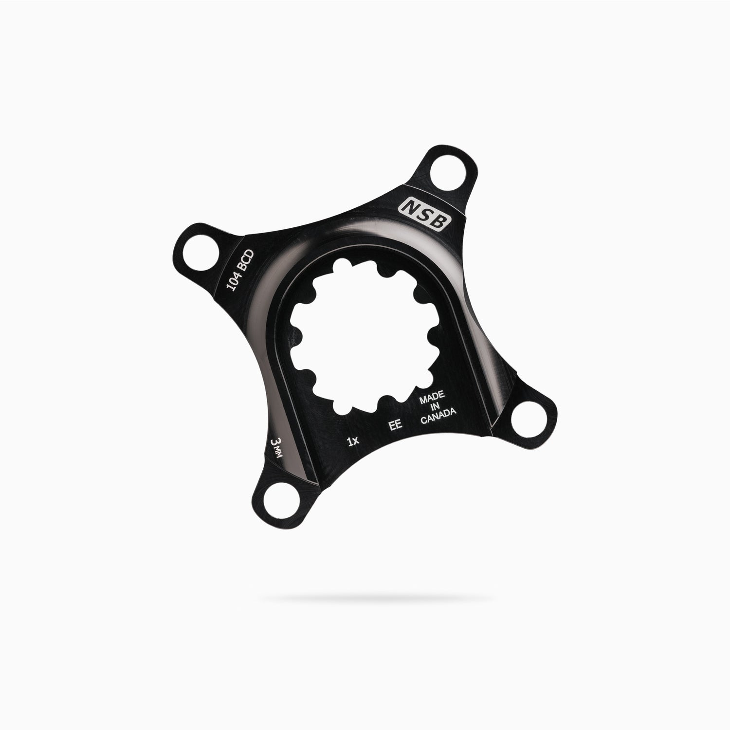 North Shore Billet Talon crankset in anodized pewter with NSB chainring